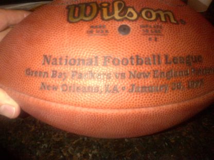 Super Ball, Game Ball, Packers, Patriots, Super Bowl 31, XXXI