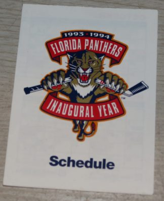 Florida Panthers 1993-94 NHL Pocket Schedule - Inaugural Year!