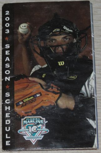 Florida Marlins 2003 MLB Pocket Schedule - Ivan "Pudge" Rodriguez