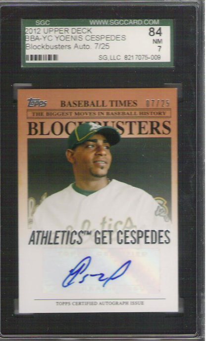 Yoenis Cespedes 2012 Topps Update Blockbusters Autographs #BBA-YC - Serial #'d 07/25 - Graded