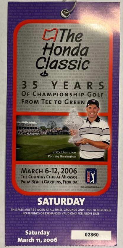 2006 PGA Tour's The Honda Classic Ticket Stub