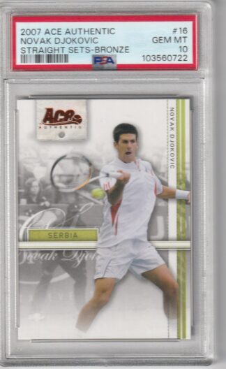 Novak Djokovic 2007 Ace Authentic Straight Sets Bronze #16 - PSA 10