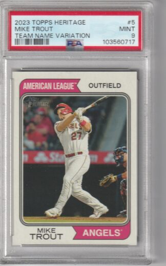 Mike Trout 2023 Topps Heritage Angels Team Name Variations #5 - PSA 9