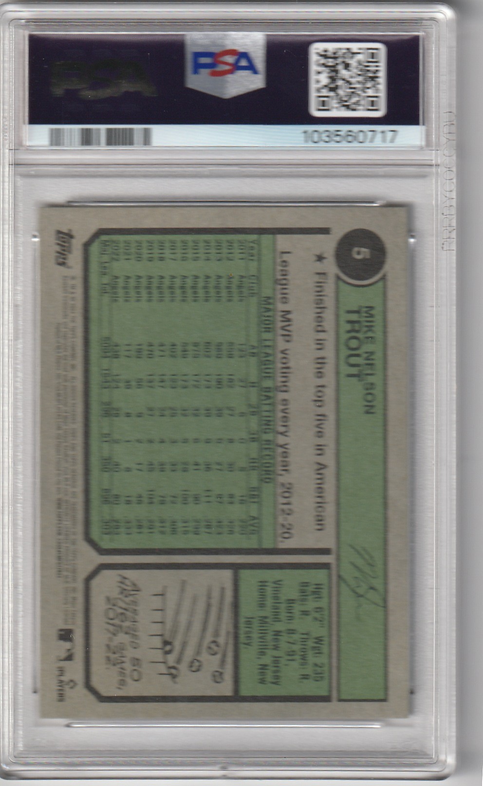 Mike Trout 2023 Topps Heritage Angels Team Name Variations #5 - PSA 9 - Image 2
