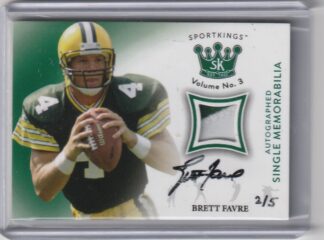Brett Favre 2022 Sportkings Volume 3 Autograph Memorabilia Green #AM-BF #'d 2/5